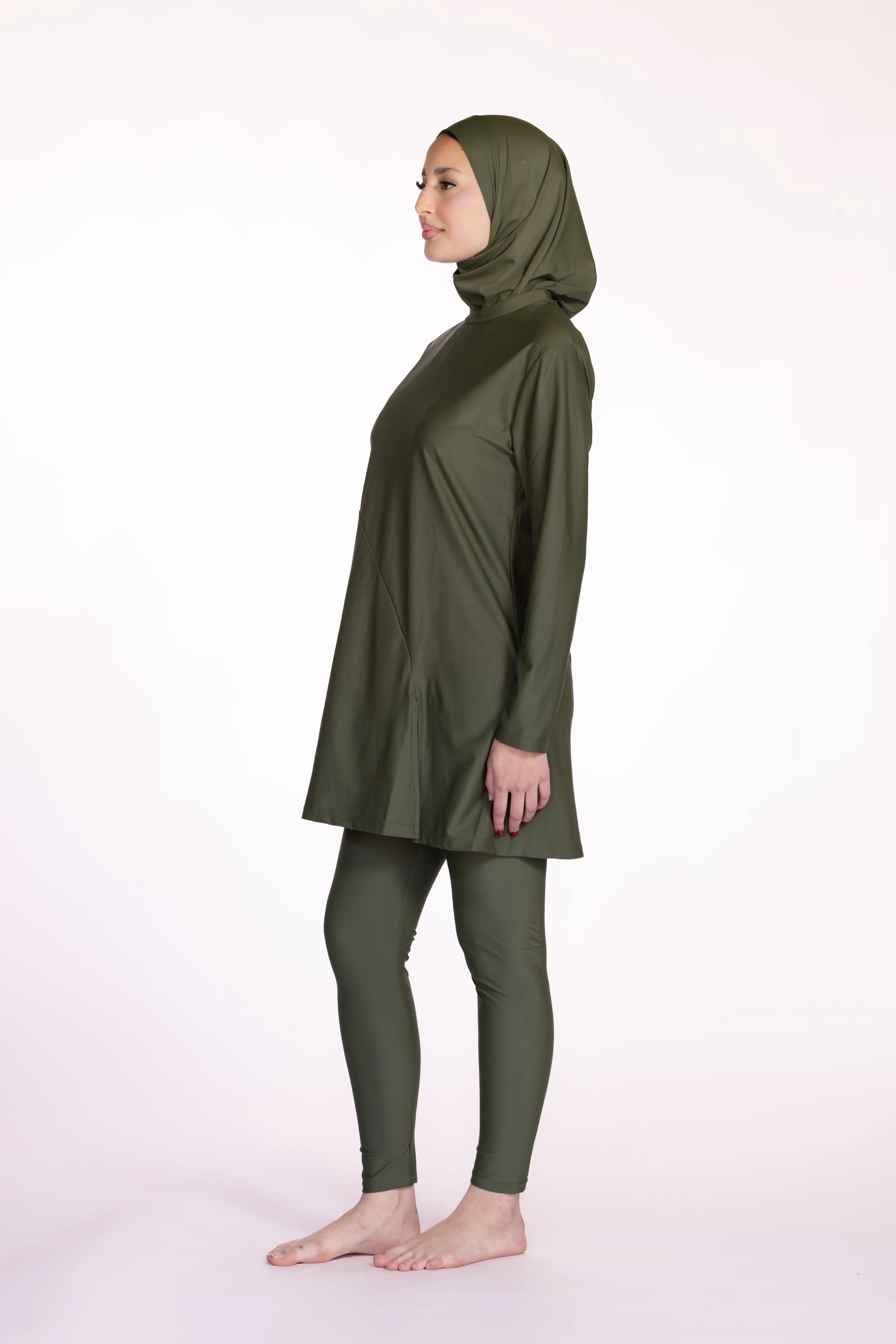 3-piece Burkini Set in Olive Green | Davincci