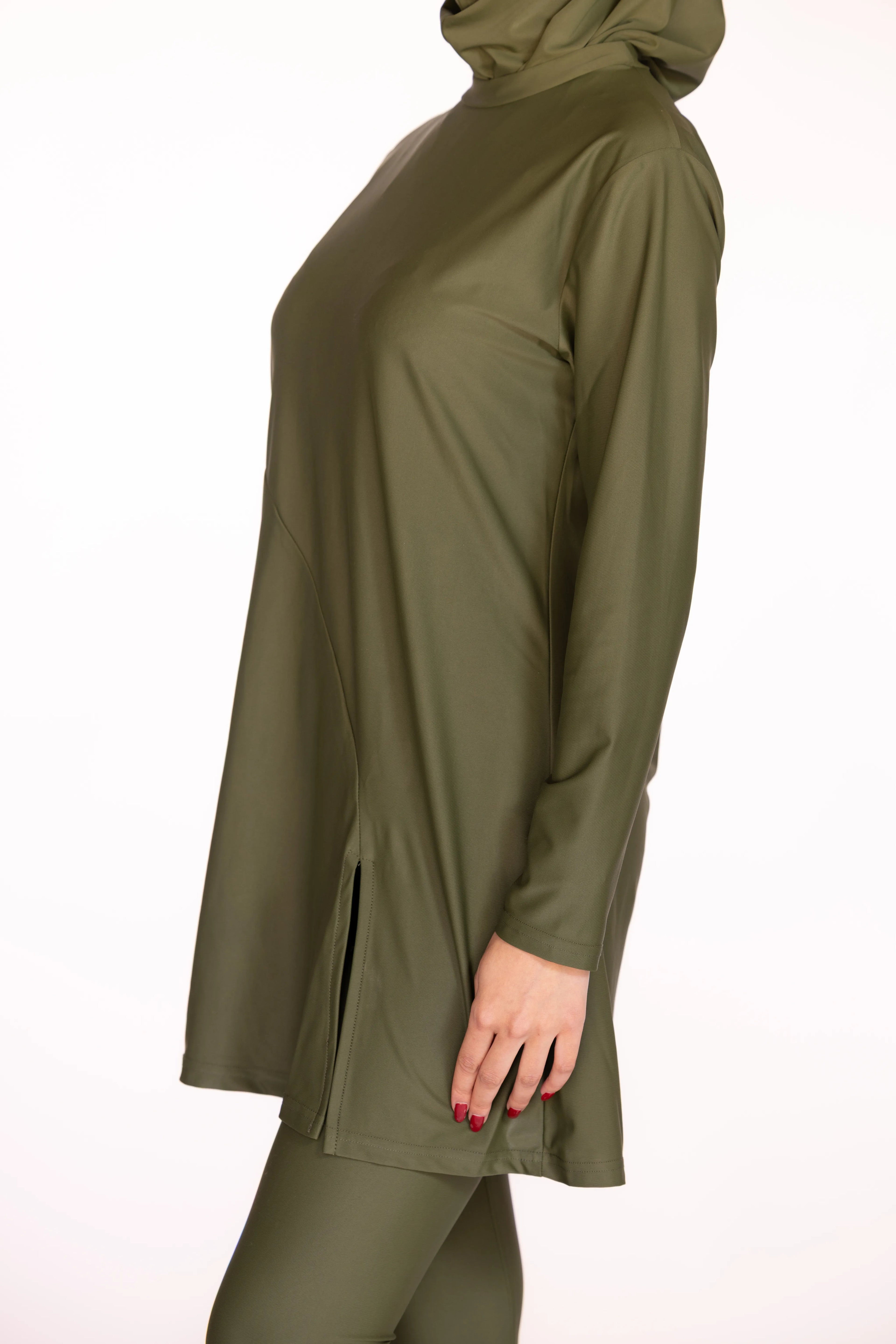 3-piece Burkini Set in Olive Green | Davincci