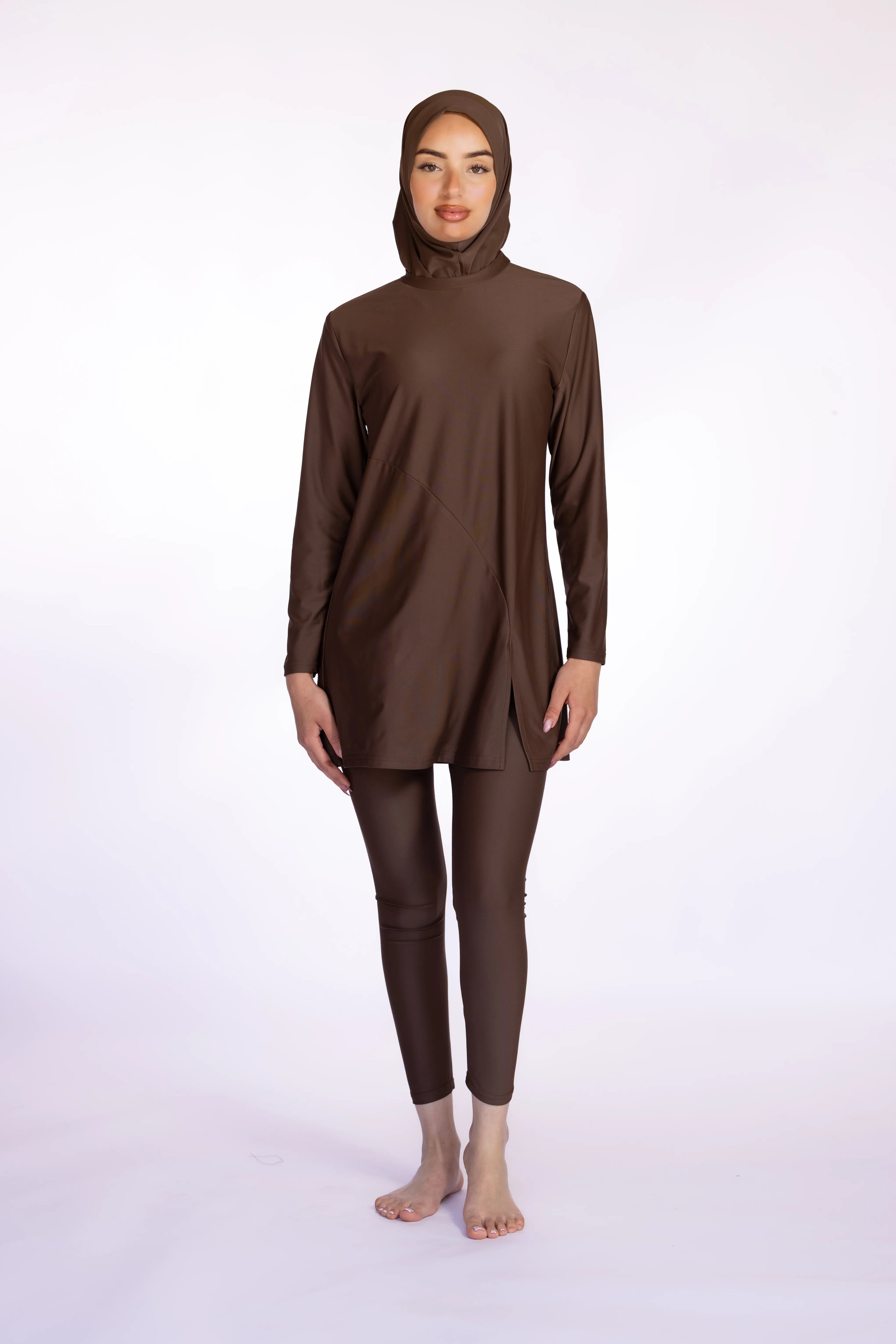 3-Piece Burkini Set in Brown | Davincci