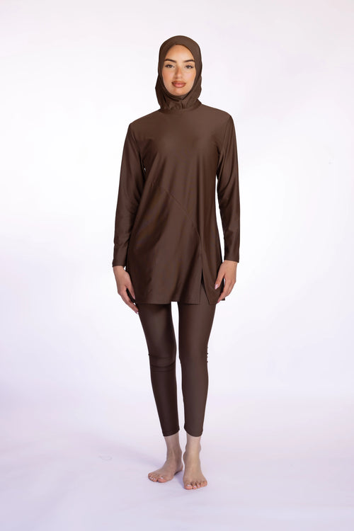 3-Piece Burkini Set in Brown | Davincci