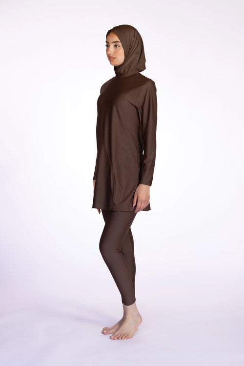 3-Piece Burkini Set in Brown | Davincci