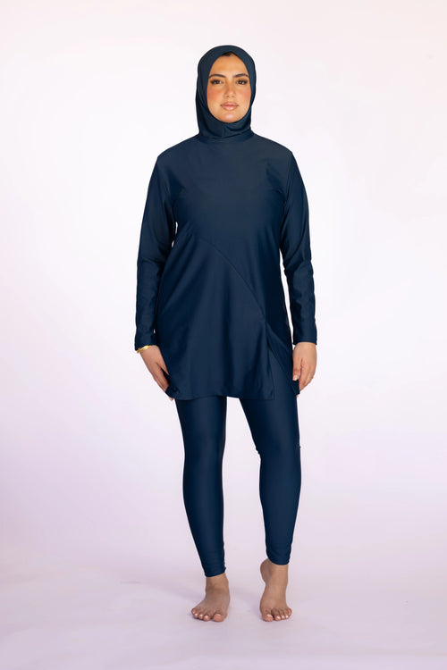3-piece Burkini Set in Navy Blue | Davincci