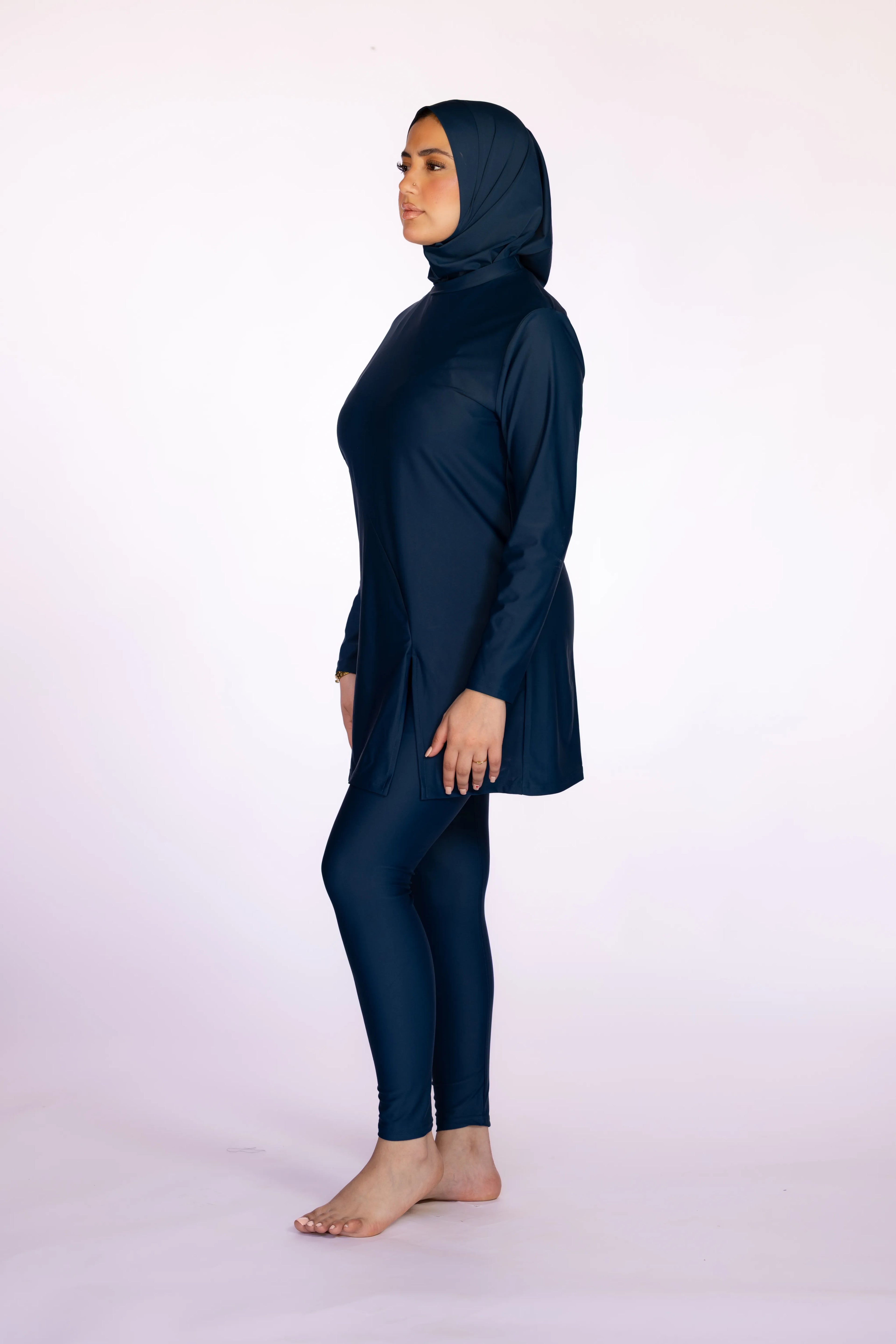 3-piece Burkini Set in Navy Blue | Davincci