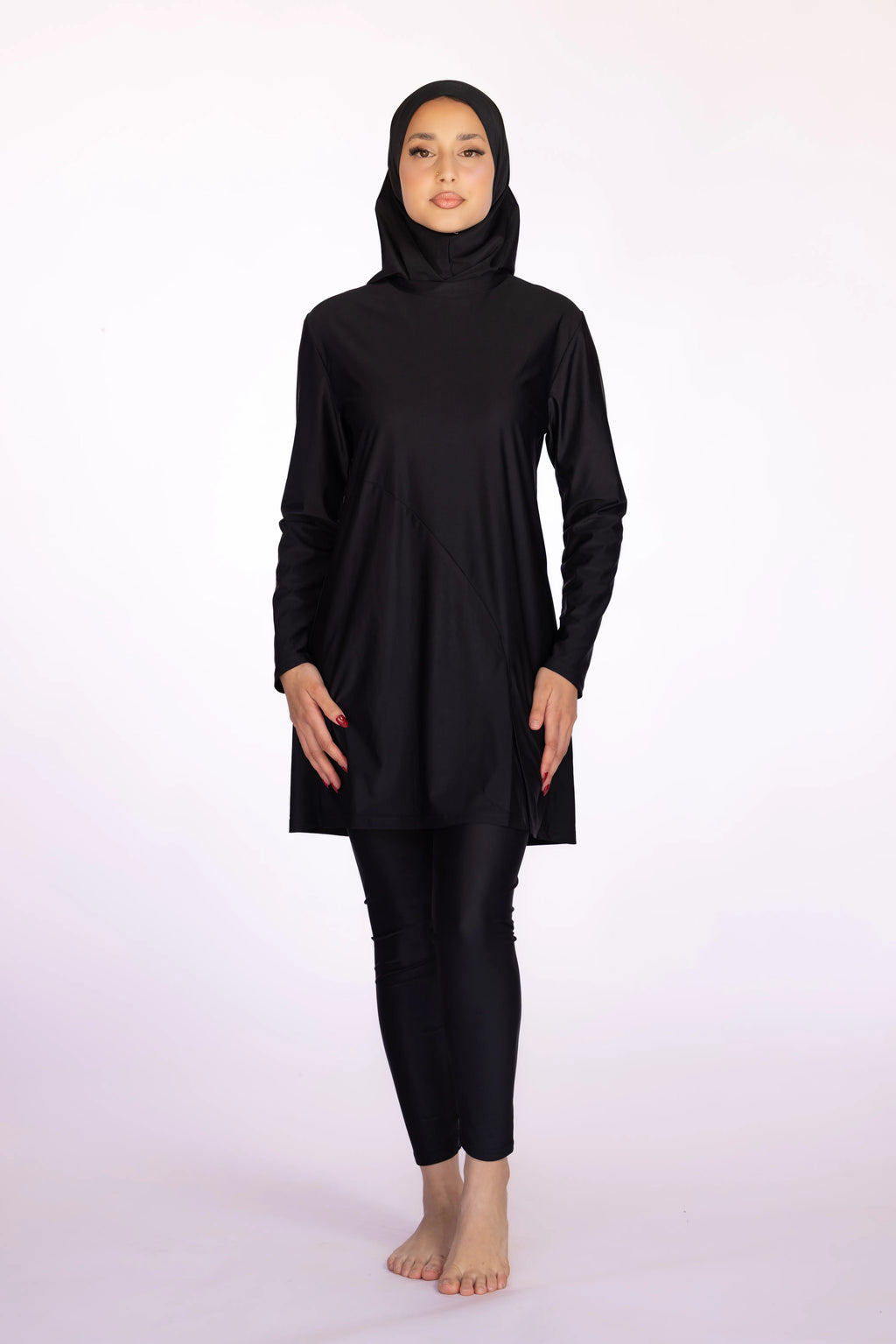 3-piece Burkini Set in Black | Davincci