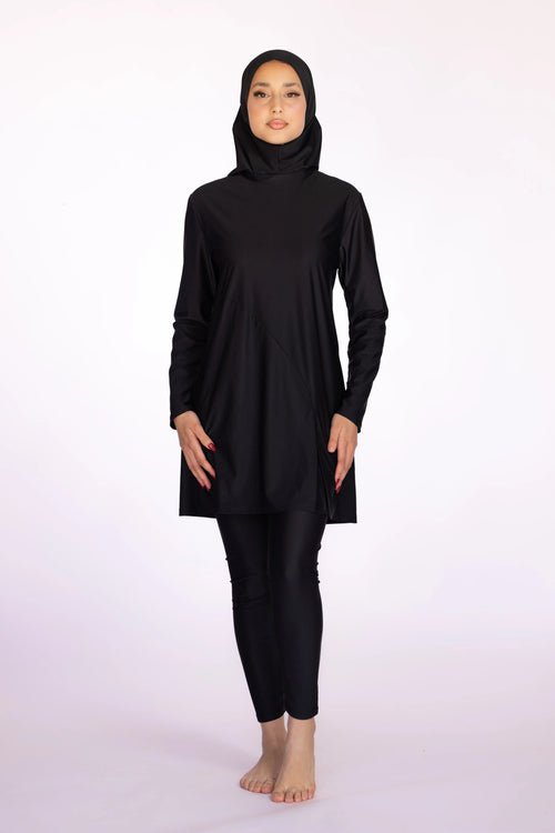 3-piece Burkini Set in Black | Davincci